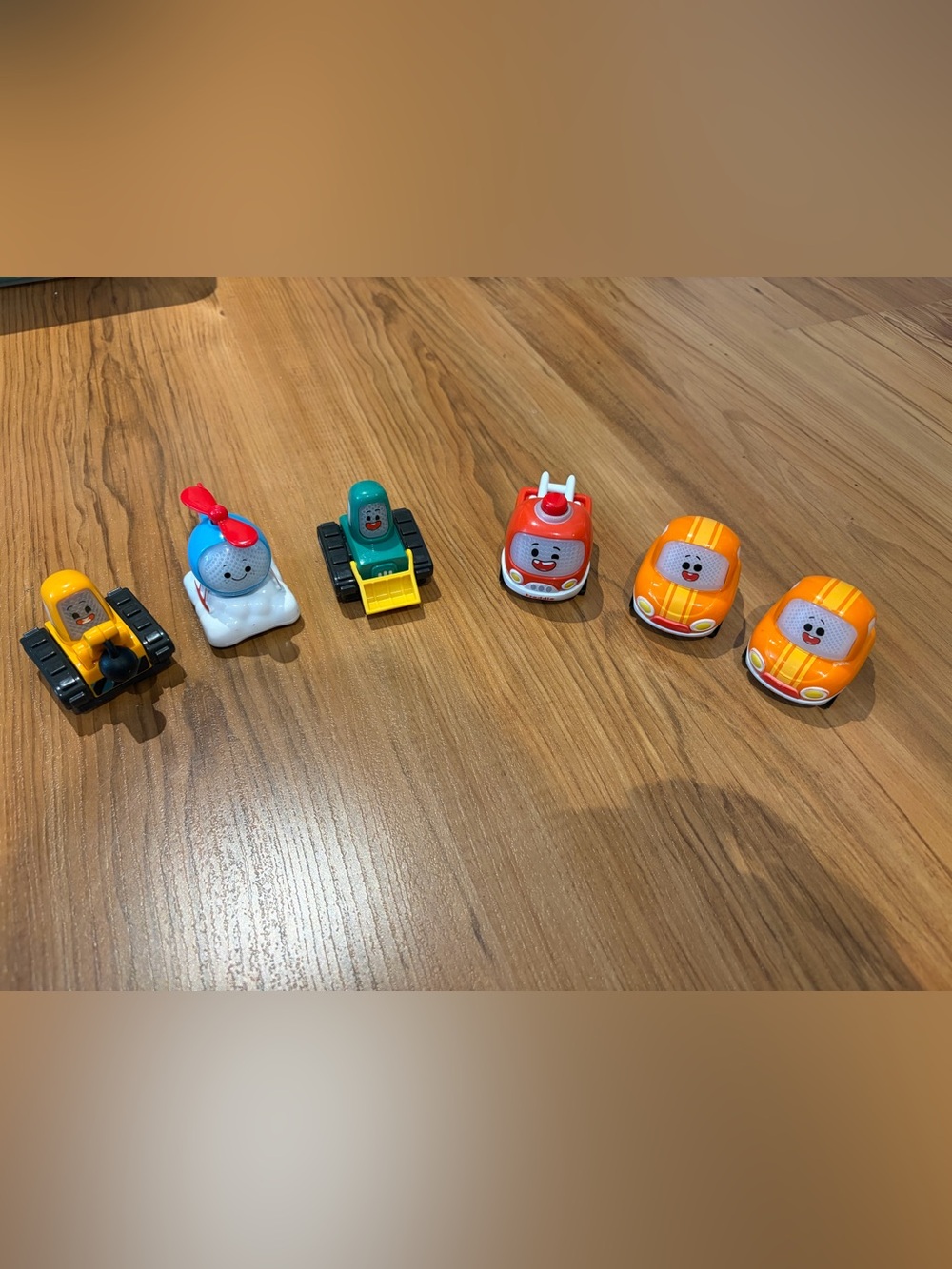 Kids Colorful Toy Vehicle Set - Orange, Red, Green, White
